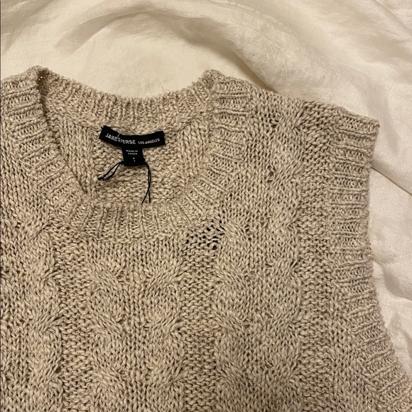 James Perse Linen/Cotton Cable Knit Shell - Picture 5 of 8